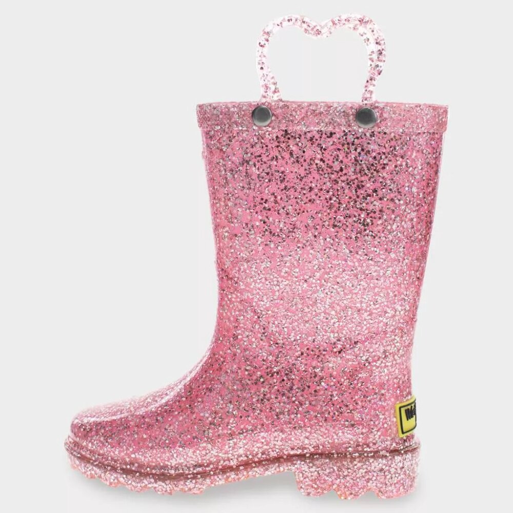 NEW Western Chief Toddler Girls' Abby Pink Glitter Boots 5T